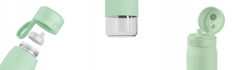 Gertuvė Wessper Filtruojantis butelis B2 GLASS Actitex™ 500 ml Mėtų (WES270-500-MT_K)