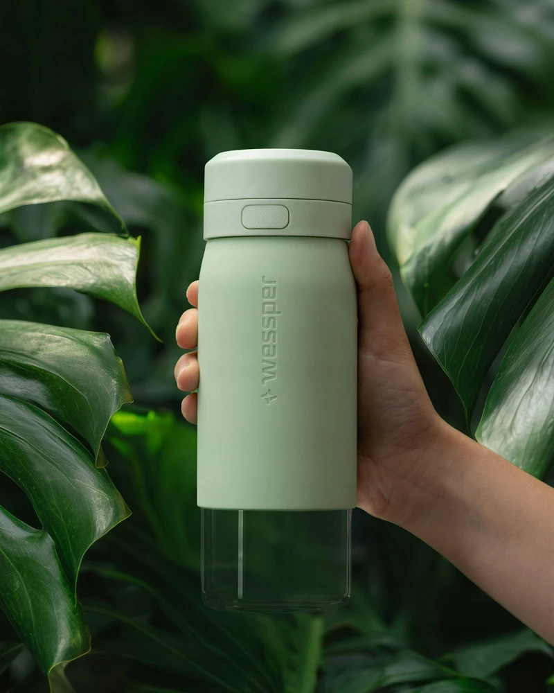 Gertuvė Wessper Filtruojantis butelis B2 GLASS Actitex™ 500 ml Mėtų (WES270-500-MT_K)