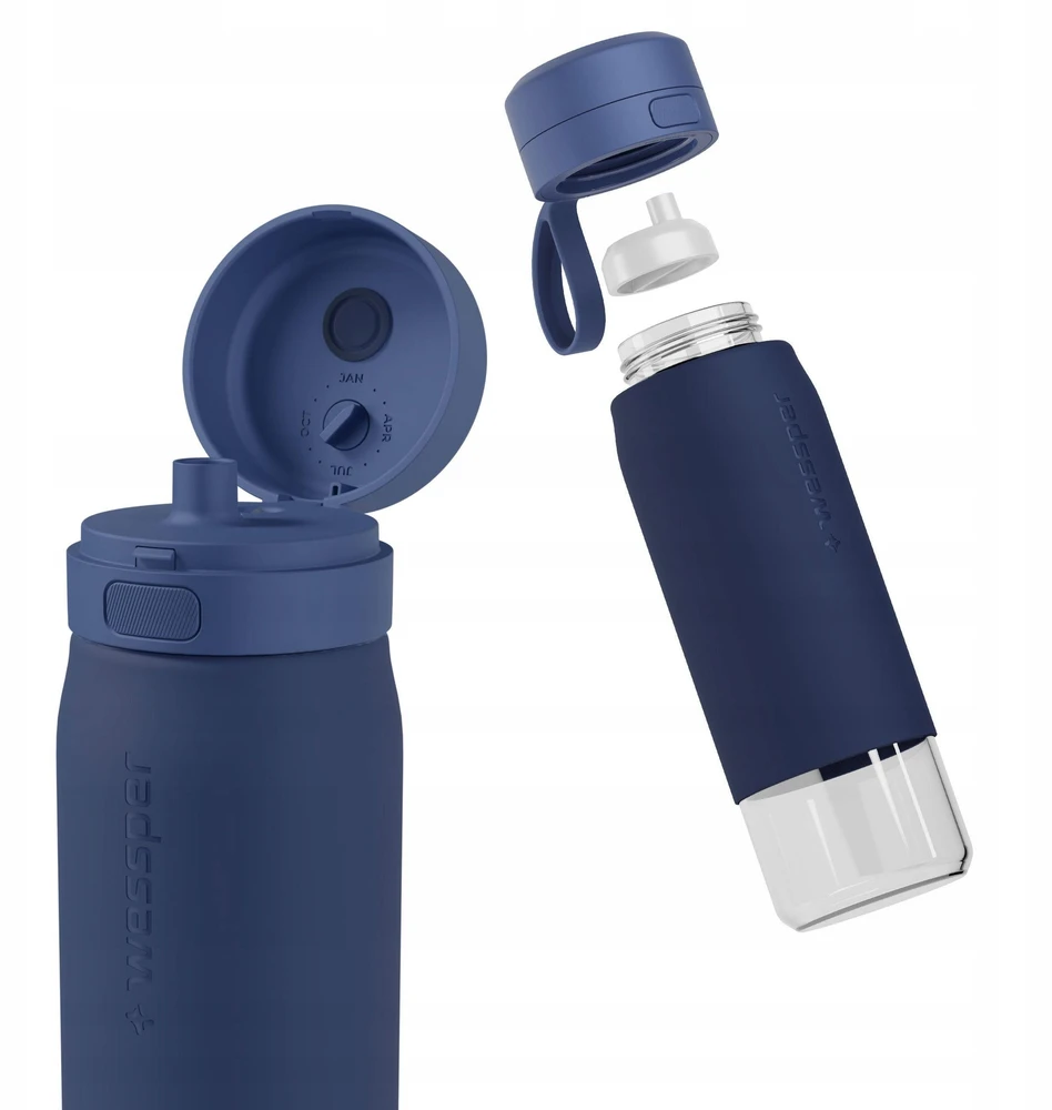Gertuvė Wessper B2 GLASS Actitex™ filtro butelis 700 ml, mėlynas (WES270-700-BL_K)