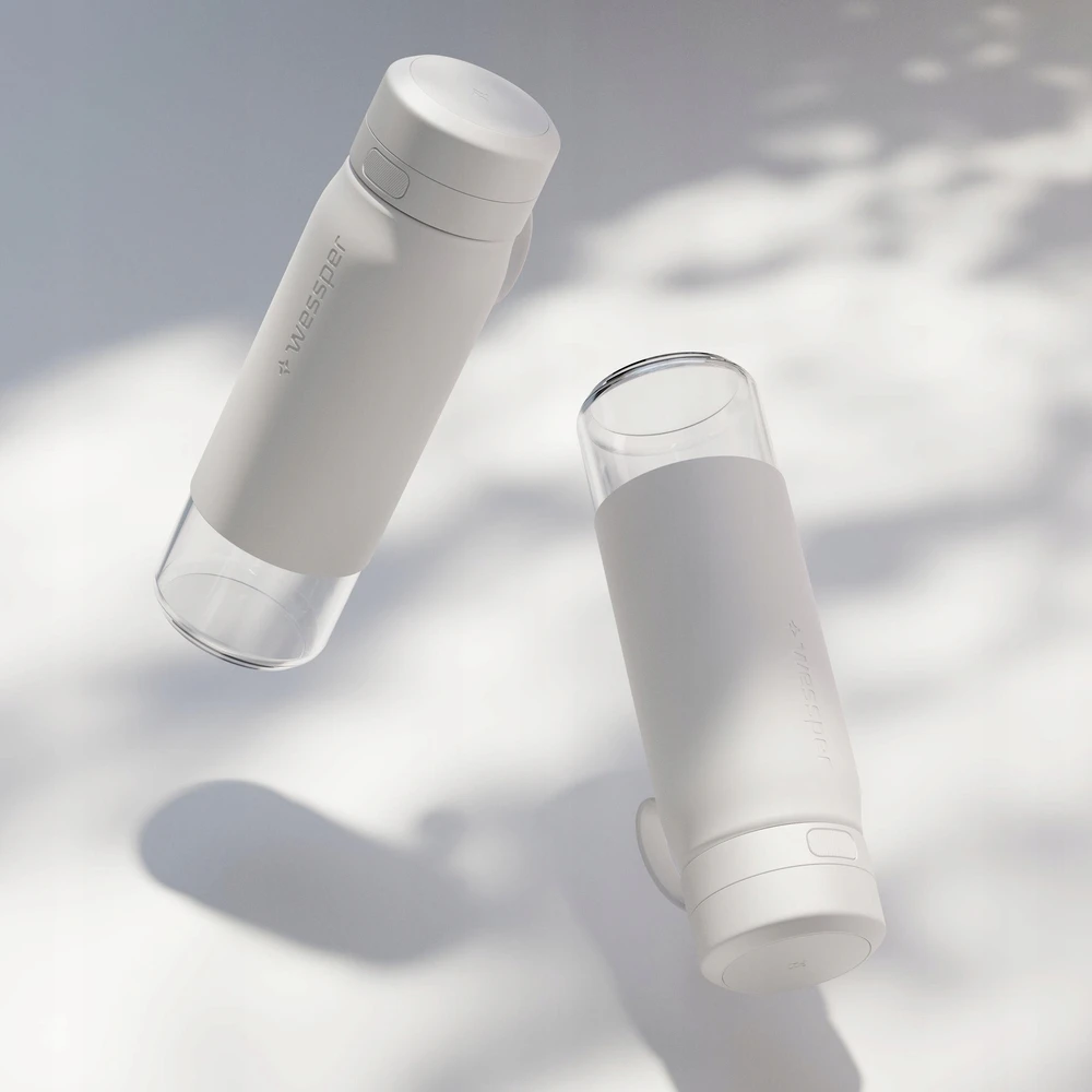 Gertuvė Wessper B2 GLASS Actitex™ filtro butelis 700 ml, baltas (WES270-700-WH_K)