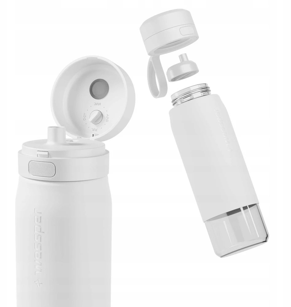 Gertuvė Wessper B2 GLASS Actitex™ filtro butelis 700 ml, baltas (WES270-700-WH_K)