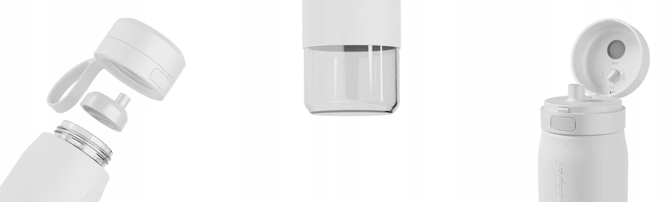Gertuvė Wessper B2 GLASS Actitex™ filtro butelis 700 ml, baltas (WES270-700-WH_K)