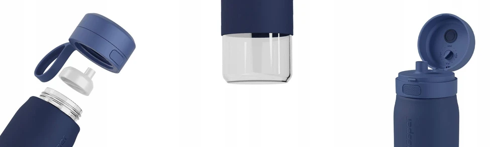 Gertuvė Wessper B2 GLASS Actitex™ filtro butelis 700 ml, mėlynas (WES270-700-BL_K)