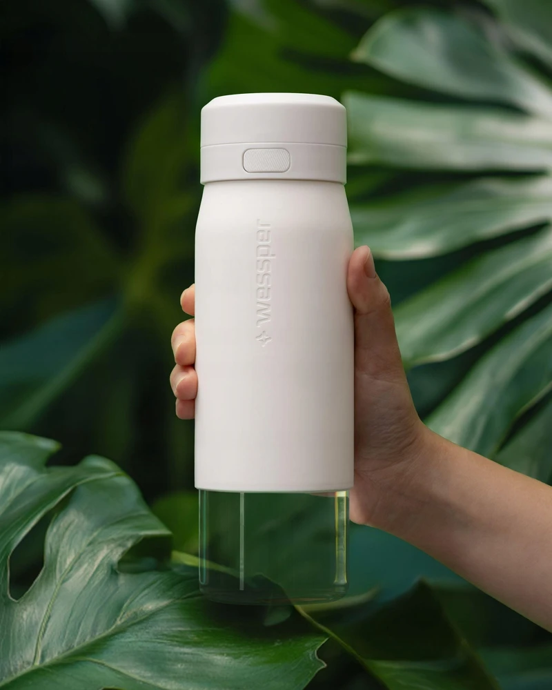 Gertuvė Wessper B2 GLASS Actitex™ filtro butelis 700 ml, baltas (WES270-700-WH_K)