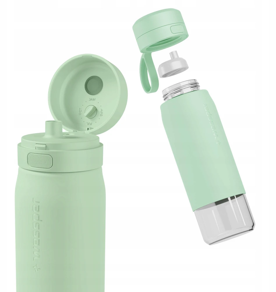Gertuvė „Wessper“ filtruojantis butelis B2 GLASS Actitex™ 700 ml mėtų (WES270-700-MT_K)