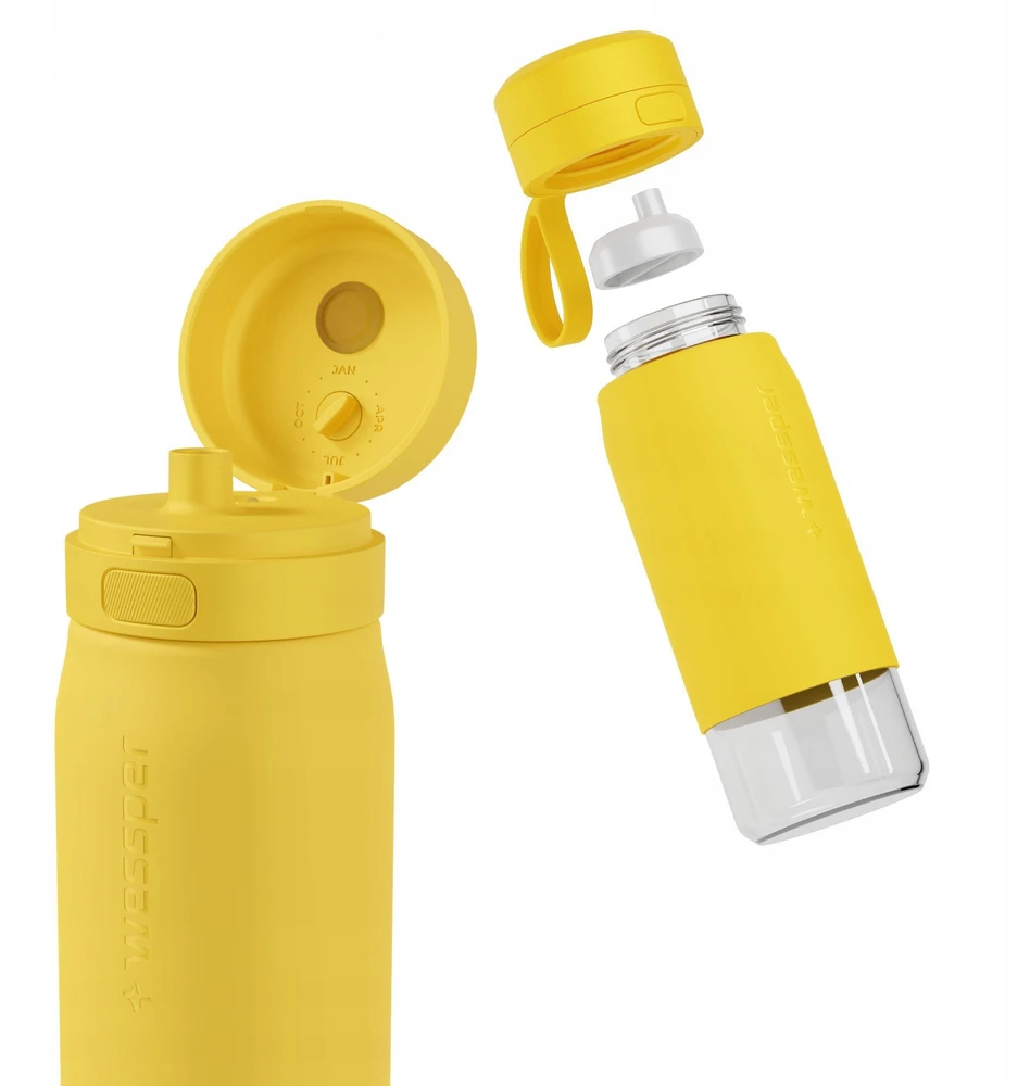 Gertuvė Wessper Filtruojantis butelis B2 GLASS Actitex™ 500 ml geltonas (WES270-500-YL_K)