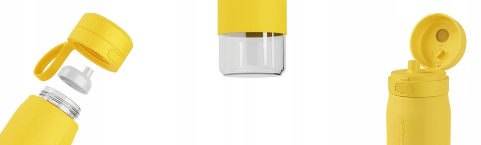 Gertuvė Wessper Filtruojantis butelis B2 GLASS Actitex™ 500 ml geltonas (WES270-500-YL_K)