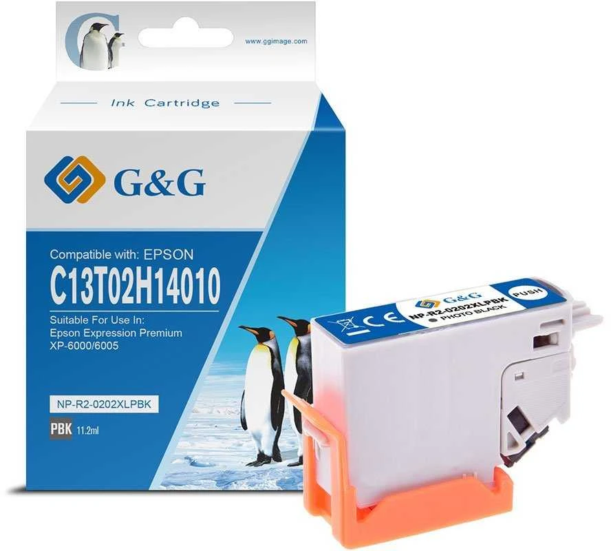 G&G kompatybilny ink / tusz su C13T02H14010, NP-E-0202XLPBK, photo juodas