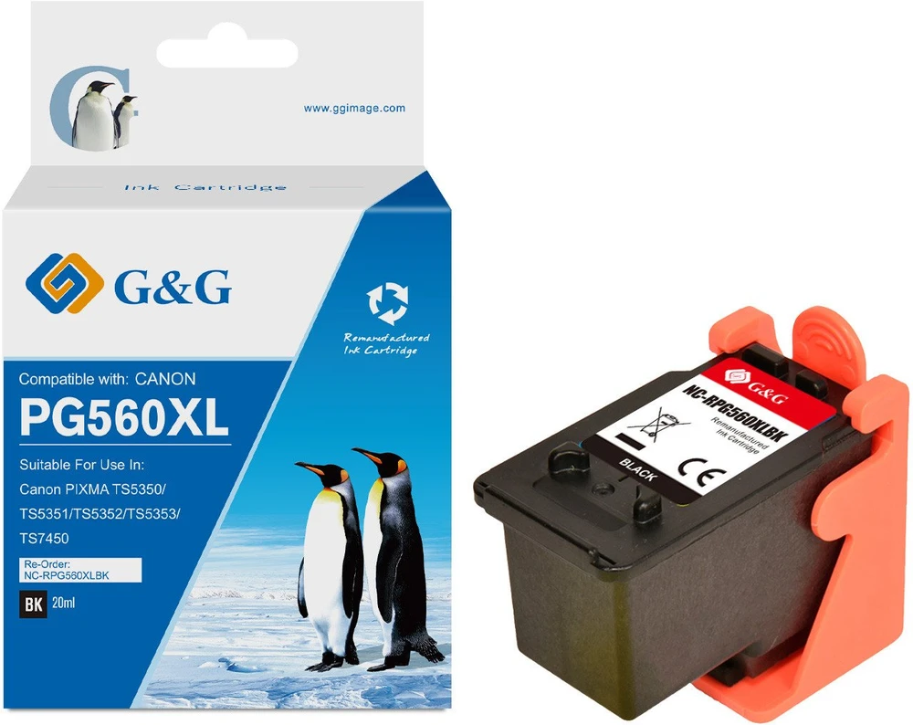 G&G kompatybilny ink / tusz su PG-560XL, NC-RPG560XLBK, juodas, 400s