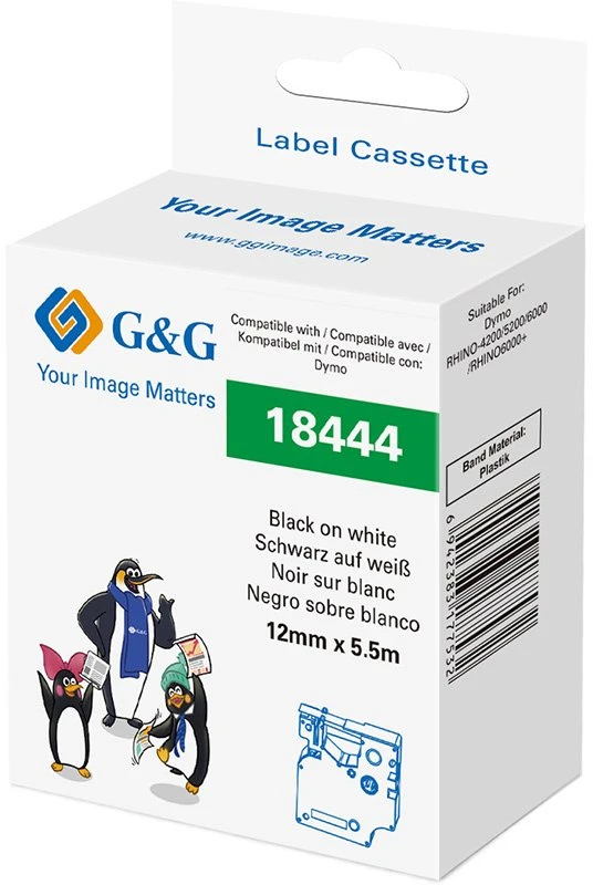 G&G G&G Rašymo juosta Vinilo juostos spalva: Balta Rašymo spalva: Juoda 12 mm 5.5 m