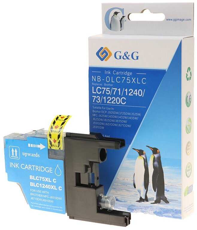 G&G suderinamas rašalas / kasetė su LC-1240C, NP-B-0LC75C/1240C, žydra, 600 s