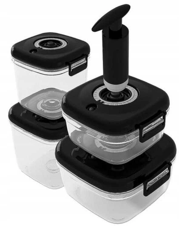 Gierekhoff Rinkinys POJEMNIKÓW HERMETYCZNYCH CLEVER KITCHEN Juoda