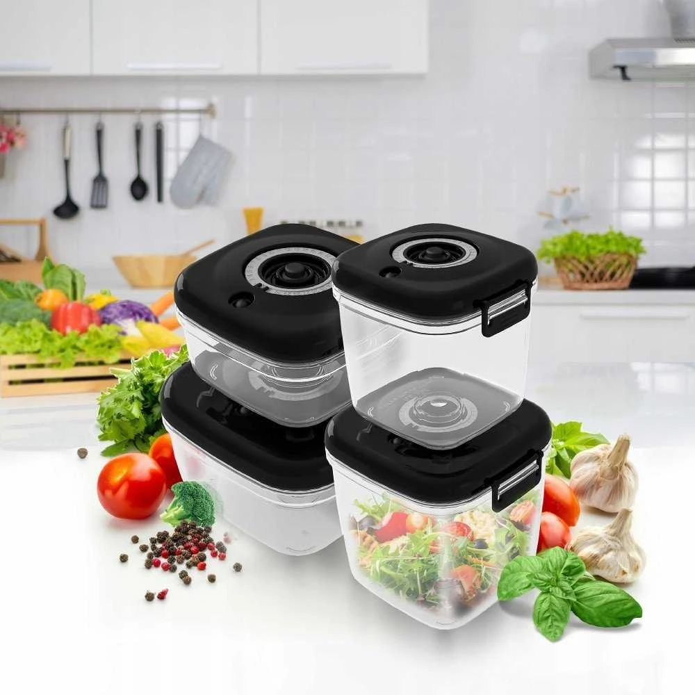 Gierekhoff Rinkinys POJEMNIKÓW HERMETYCZNYCH CLEVER KITCHEN Juoda