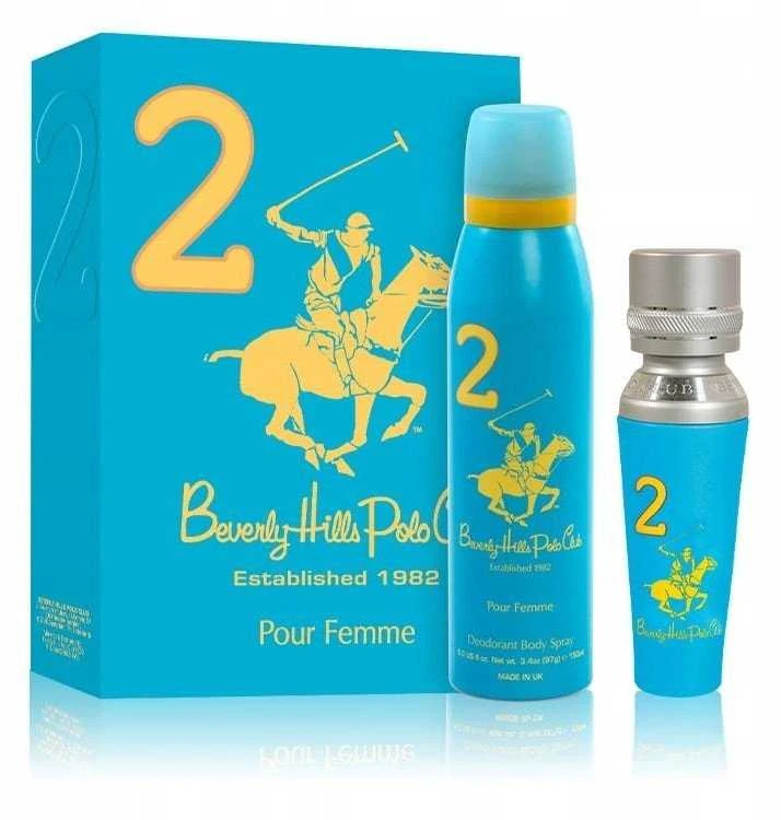 Dovanų rinkinys „Beverly Hills Polo Club“: 1982 m. – „Sport 2“ kvepalai moterims, 50 ml + 1982 m. – „Sport 2“ antiperspirantas-dezodorantas, purškiklis moterims, 150 ml