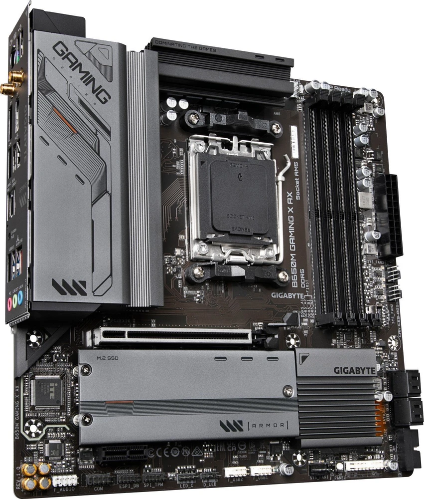 Pagrindinė plokštė GIGABYTE B650M GAMING X AX AM5 4xDDR5 4xSATA 2xM.2 1xHDMI 2xDP