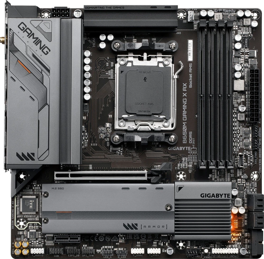 Pagrindinė plokštė GIGABYTE B650M GAMING X AX AM5 4xDDR5 4xSATA 2xM.2 1xHDMI 2xDP