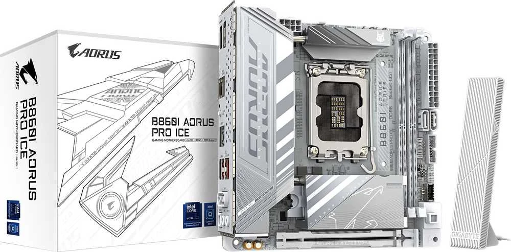 Pagrindinė plokštė GIGABYTE B860I AORUS PRO ICE LGA1851 MB 2xDDR5 2xSATA 2xM.2