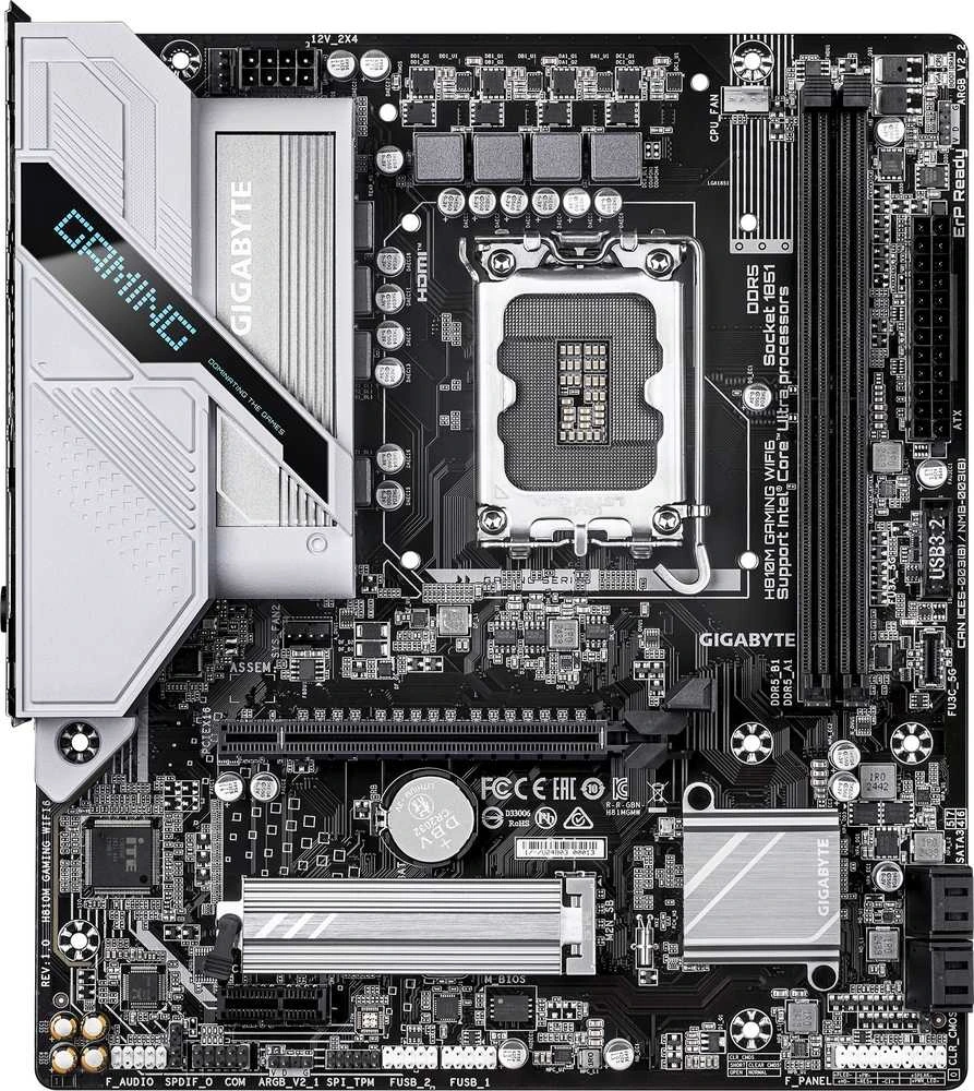 Pagrindinė plokštė GIGABYTE H810M GAMING WIFI6 LGA1851 MB