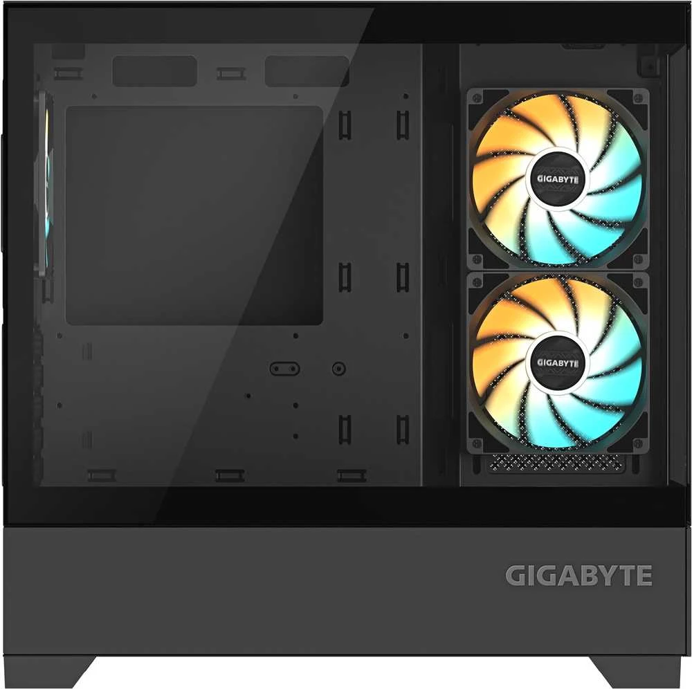 GIGABYTE C201 Panoramic, Tower tipo korpusas - juodas, grūdintas stiklas x 2