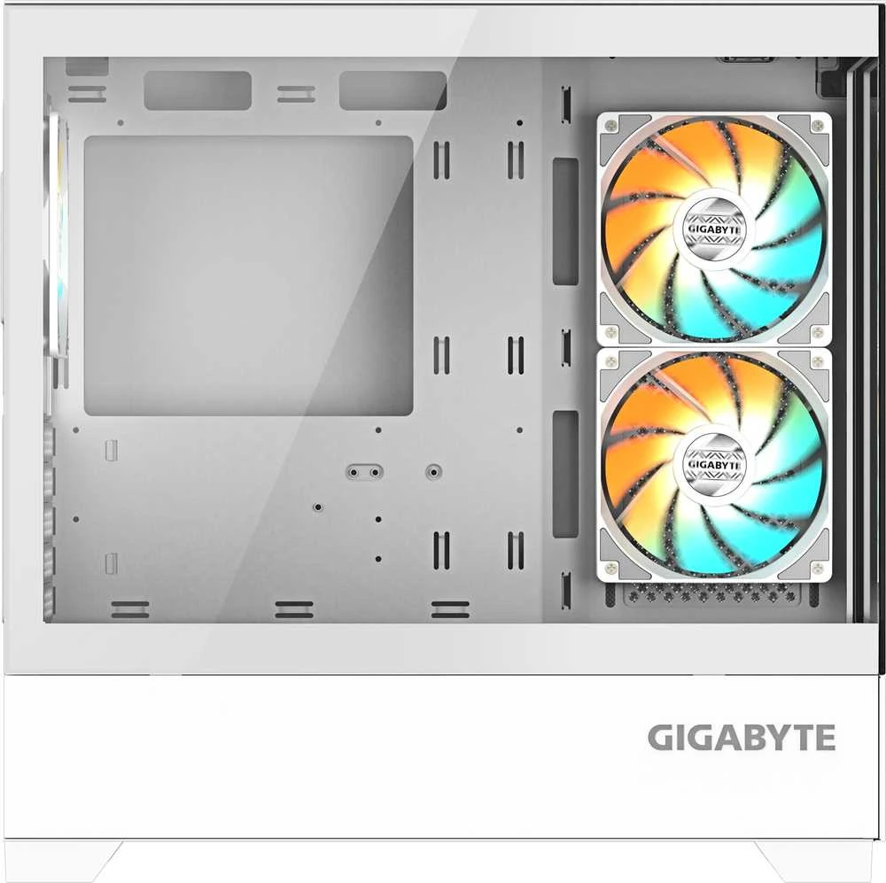 GIGABYTE C201 Panoramic Ice, Tower tipo korpusas - baltas, grūdintas stiklas x 2