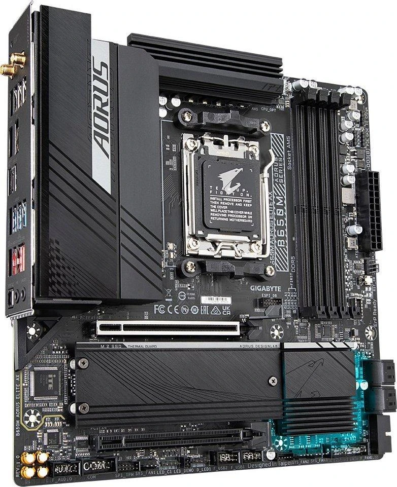 Pagrindinė plokštė GIGABYTE B650M AORUS ELITE AX  / AM5 / MicroATX / DDR5 x4 / PCI-Express 4.0 16x / 2x M.2