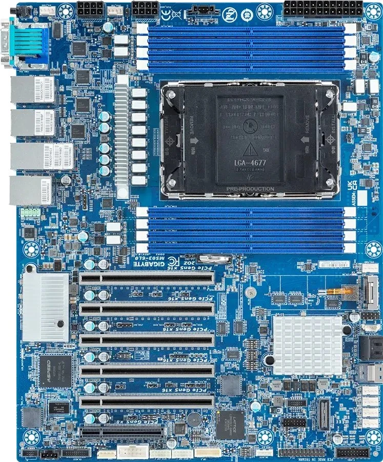 Gigabyte pagrindinė plokštė MS03-6L0 (1.x/3.x rev.) ATX dviejų jungčių LGA4677 urmu