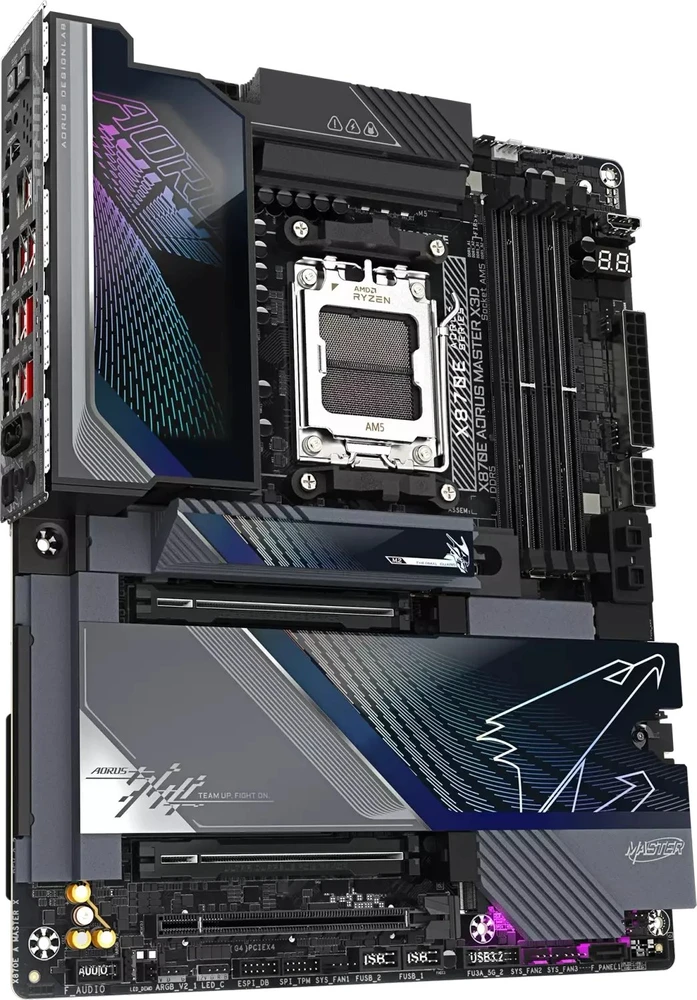 Pagrindinė plokštė GIGABYTE X870E A MASTER X AM5 4xDDR5 2xSATA 5xM.2