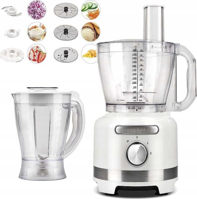 Virtuvinis kombainas G3Ferrari G3 Ferrari G20099 food processor 1000 W 3 L Transparent, Baltas