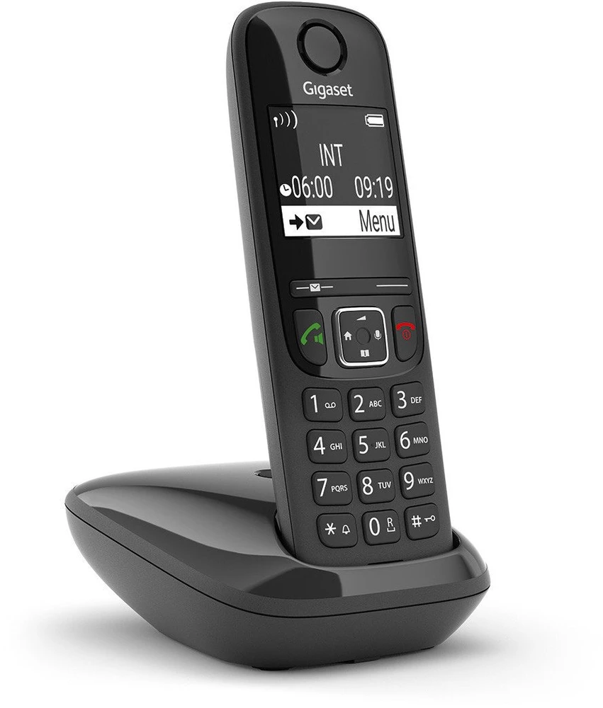 GIS Gigaset AS690 Analoginio ryšio / DECT telefonas Skambintojo ID Juoda