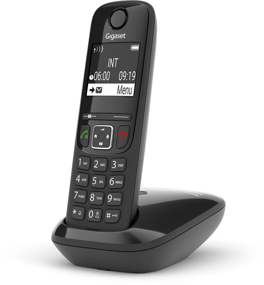 GIS Gigaset AS690 Analoginio ryšio / DECT telefonas Skambintojo ID Juoda
