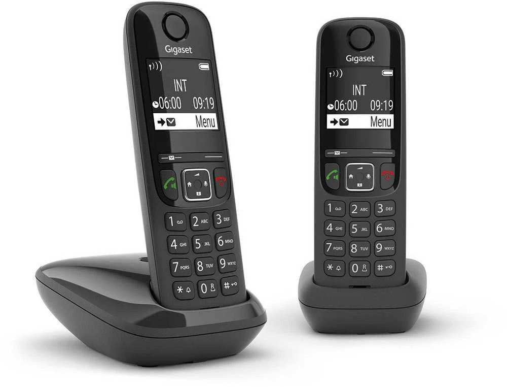Belaidis telefonas Gigaset AS690 Duo, juodos spalvos aprašymas - Prekės nuotrauka