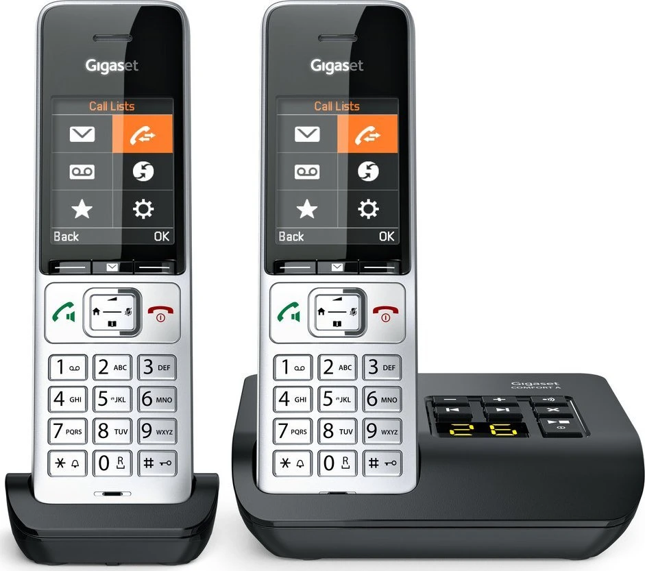 GIS Gigaset COMFORT 500A duo Analoginio ryšio / DECT telefonas Skambintojo ID Juoda, Sidabras