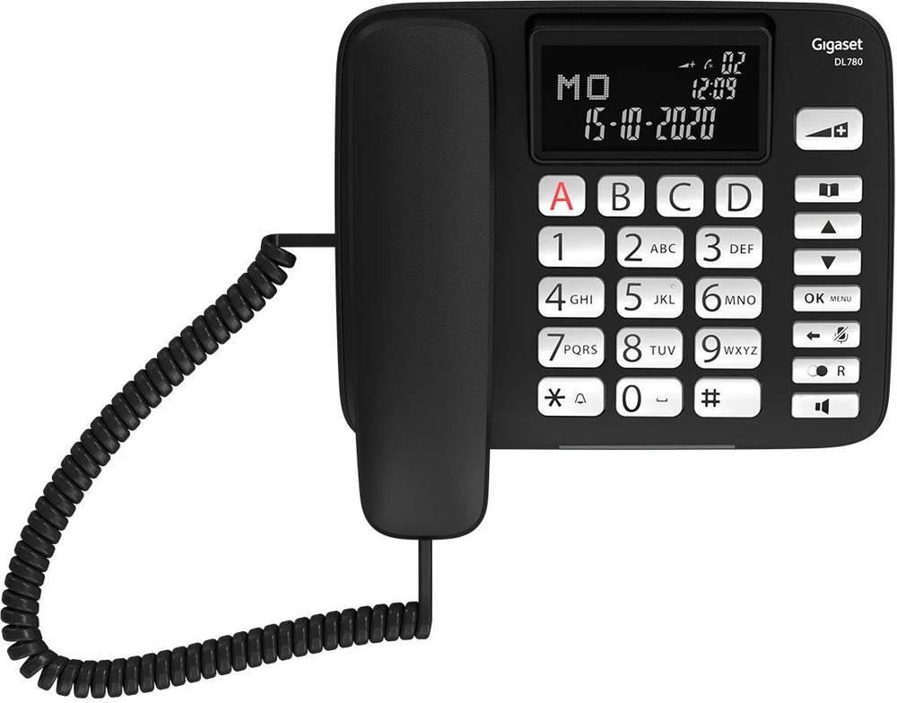GIS Gigaset DL780 Plus Analoginio ryšio / DECT telefonas Skambintojo ID Juoda
