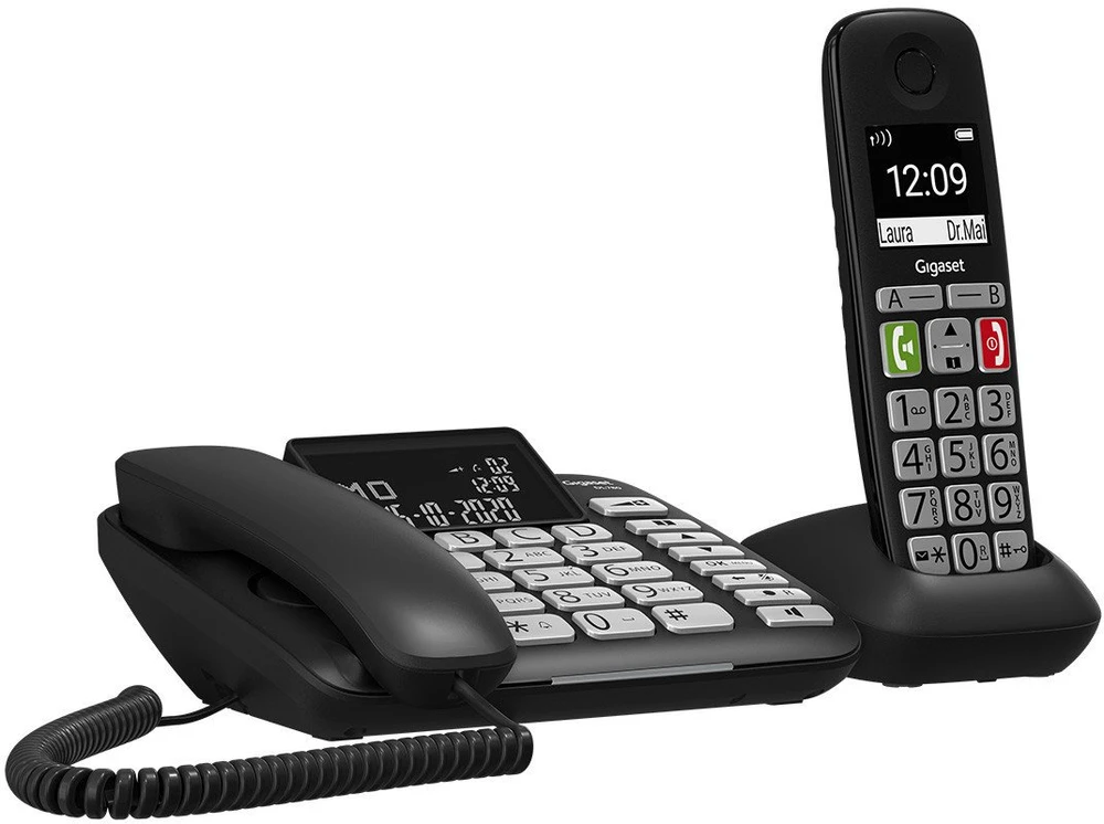 GIS Gigaset DL780 Plus Analoginio ryšio / DECT telefonas Skambintojo ID Juoda