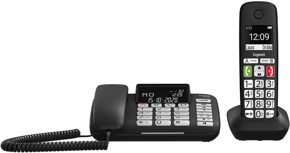 GIS Gigaset DL780 Plus Analoginio ryšio / DECT telefonas Skambintojo ID Juoda
