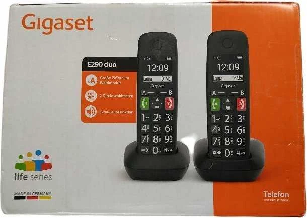GIS Gigaset E290 Duo Analoginio ryšio telefono ragelis Skambintojo ID Juoda