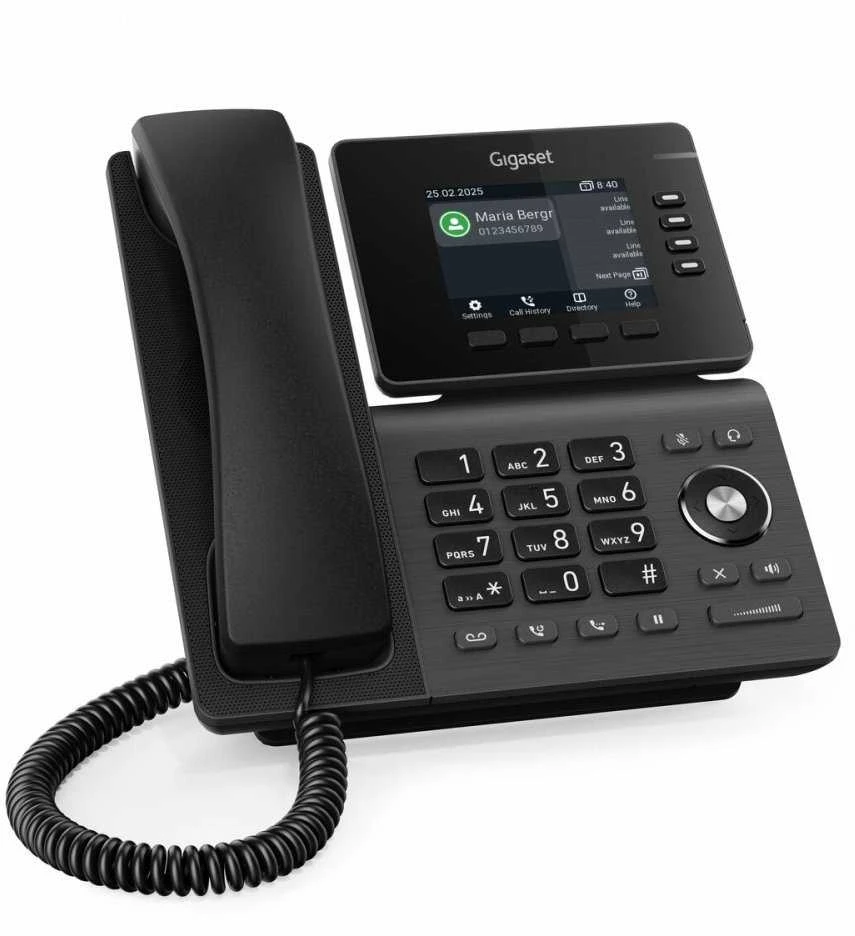 „Gigaset P810 IP PRO“ IP stalinis telefonas, 8,5 cm (3,36 colio) spalvotas TFT ekranas, USB, 2 RJ45 jungtys, skirtos „P800 KEY PRO“ išplėtimo moduliui, PoE