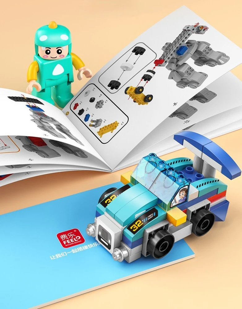Gigo Bounn 7in1 KONSTRUKCINIAI BLAKAI STATYTI ROBOTAMS, STATYBINĖMS TRANSPORTO PRIEMONĖMS, 172 ELEMENTAI.