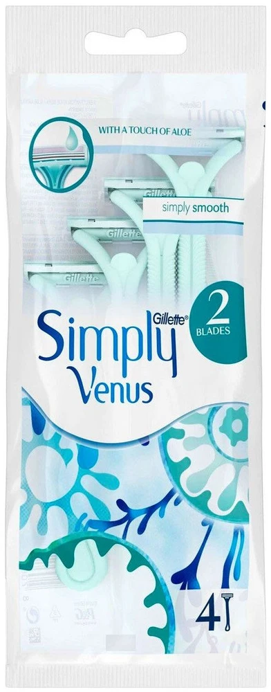 Gillette Venus 2 Simply Razor moteriški peiliukai, 4 vnt.