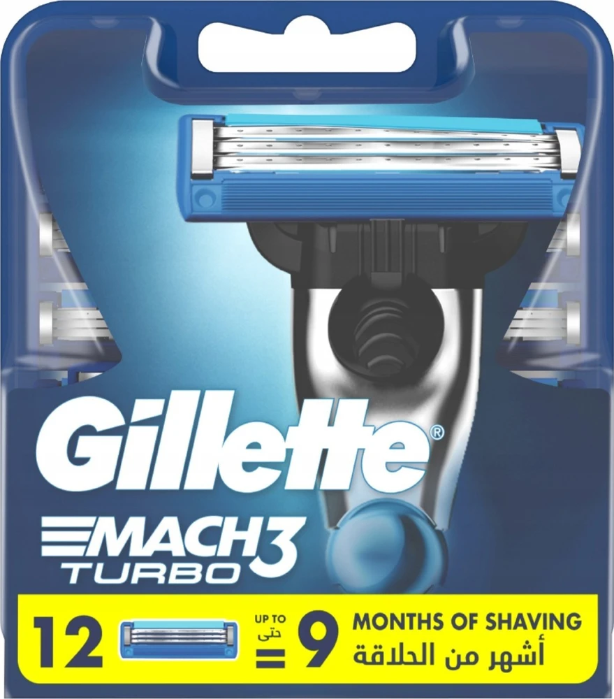 Gillette Mach3 Turbo įdėklai 12 vnt