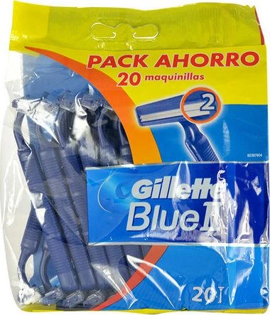 "Gillette Mėlyna II" vienkartiniai skustuvai 20 vienetų