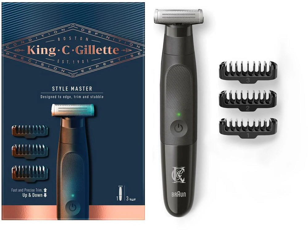 Barzdaskutė Gillette Style Master 4D Blade, Juodas, 1 mm, 3 mm, 1 mm, Nerūdijantis plienas, CE