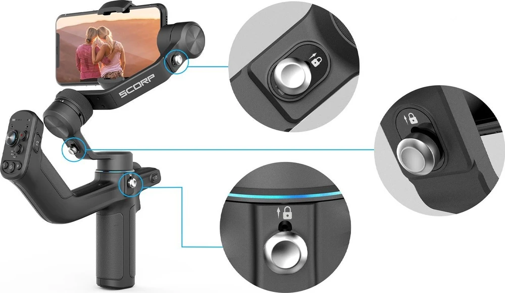 Feiyu Tech FeiyuTech Scorp mini P Kit Rankinis Stabilizatorius Išmaniesiems Telefonams - Gimbal (Baltas)