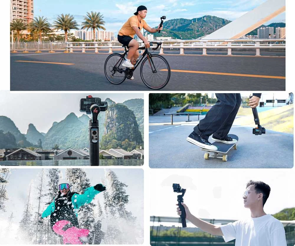 Hohem iSteady Pro4 Gimbal, skirtas sporto kameroms
