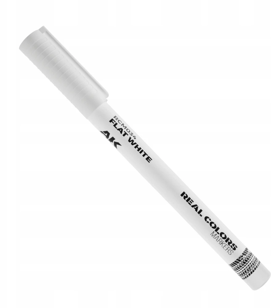 AK Interactive FLAT Baltas akrilinis modeliavimo žymeklis RCM034