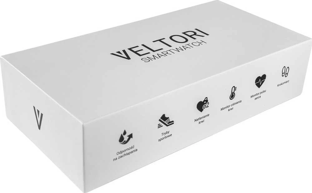 VELTORI VT100-1 Išmanusis laikrodis + Juodas silikoninis dirželis + Juoda ekooda