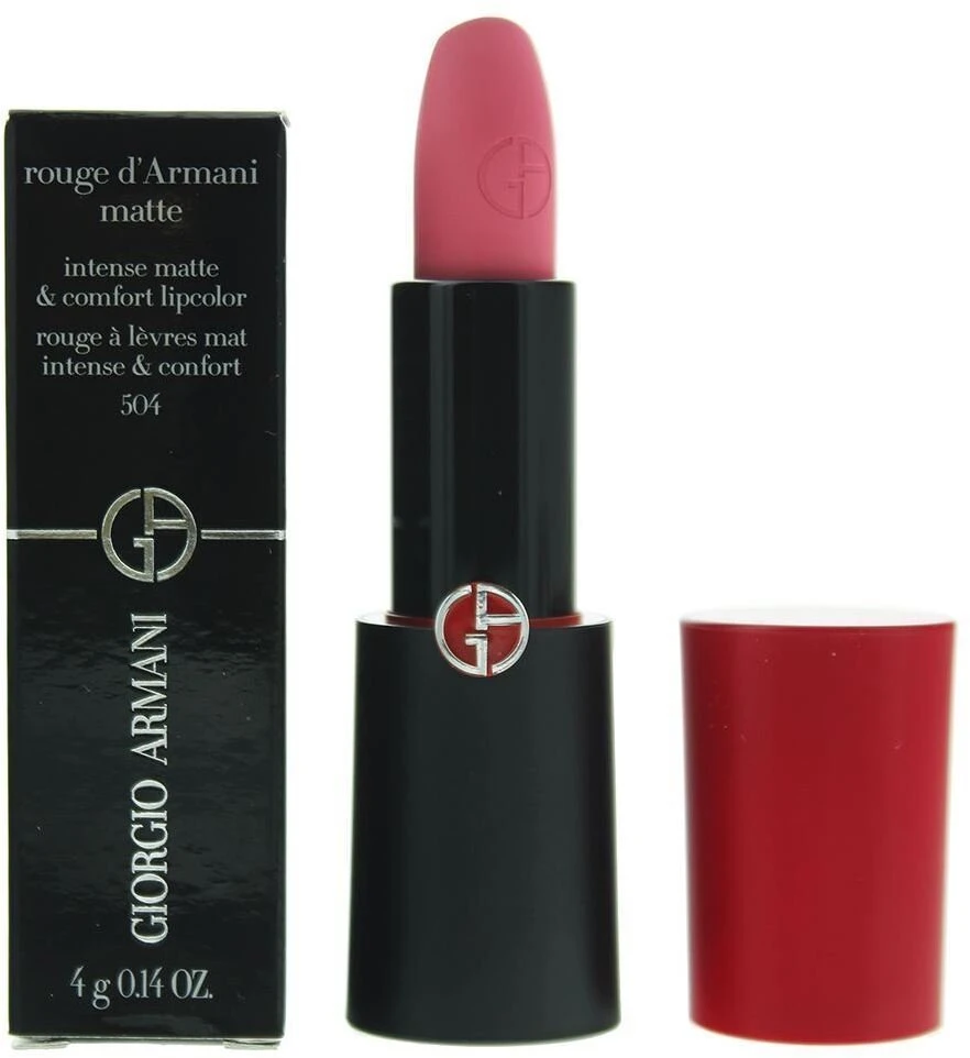 Giorgio Armani Rouge d'Armani Matte Kreminis Lipstick 504 Russian Rose, 4 g