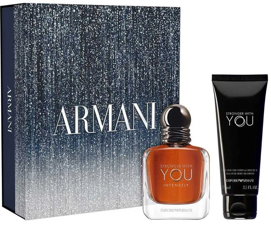 Armani Stronger With You Intensely Giftset rinkinys vyrams (EDP, 50 ml + dušo želė, 75 ml)