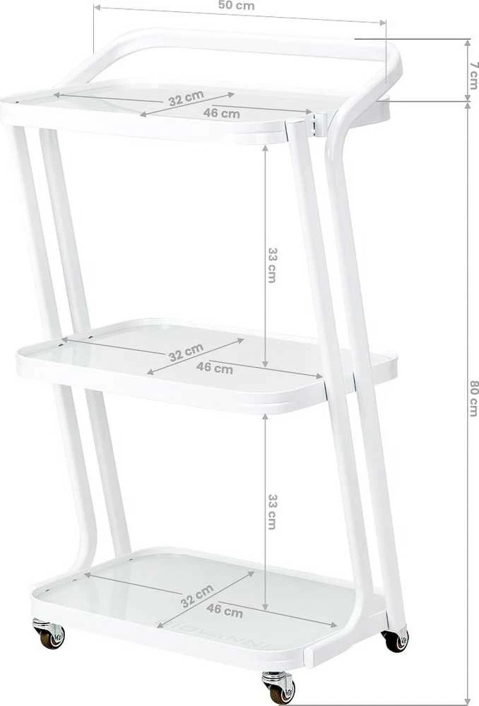 Activeshop Kosmetologinis vežimėlis Pro Ink 6701 Baltas