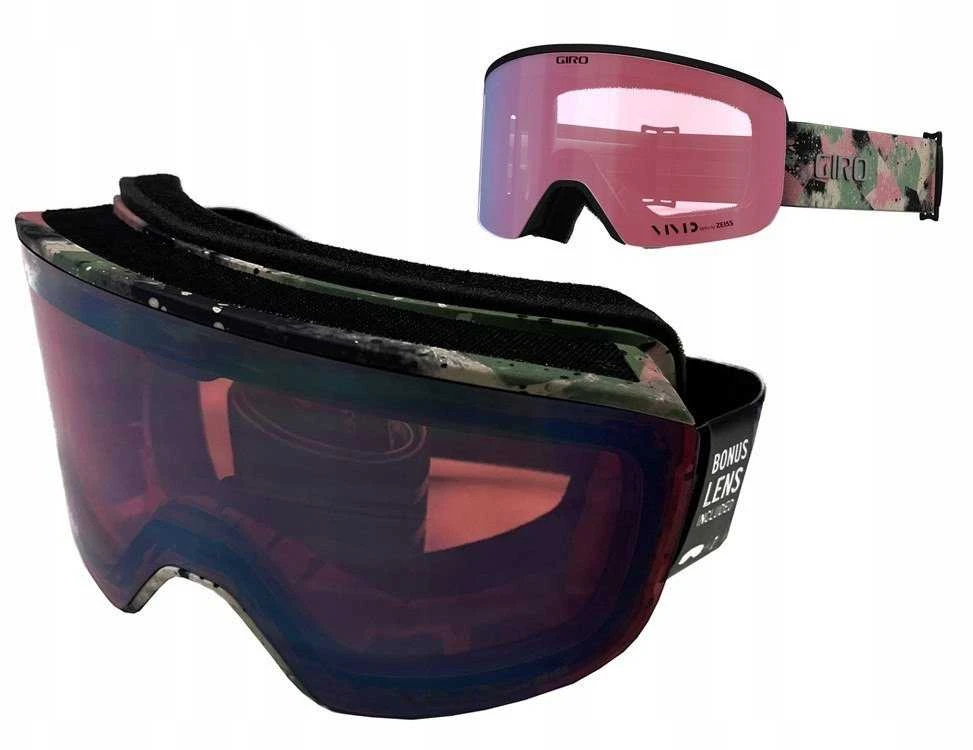 Giro Giro akiniai žieminiai GIRO AXIS Žalias MARBLE (veidrodinis spalvotas stiklas VIVID-Carl Zeiss VIVID PETROL 19-42% S2 + veidrodinis spalvotas stiklas VIVID-Carl Zeiss INFRARED 58% S1) (NAUJI 2024/2025)